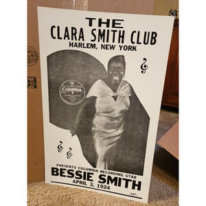 Vintage 1924 Poster - Bessie Smith - The Clara Smith Club - Harlem NY